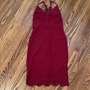 Lulu's Maroon Lace Dress